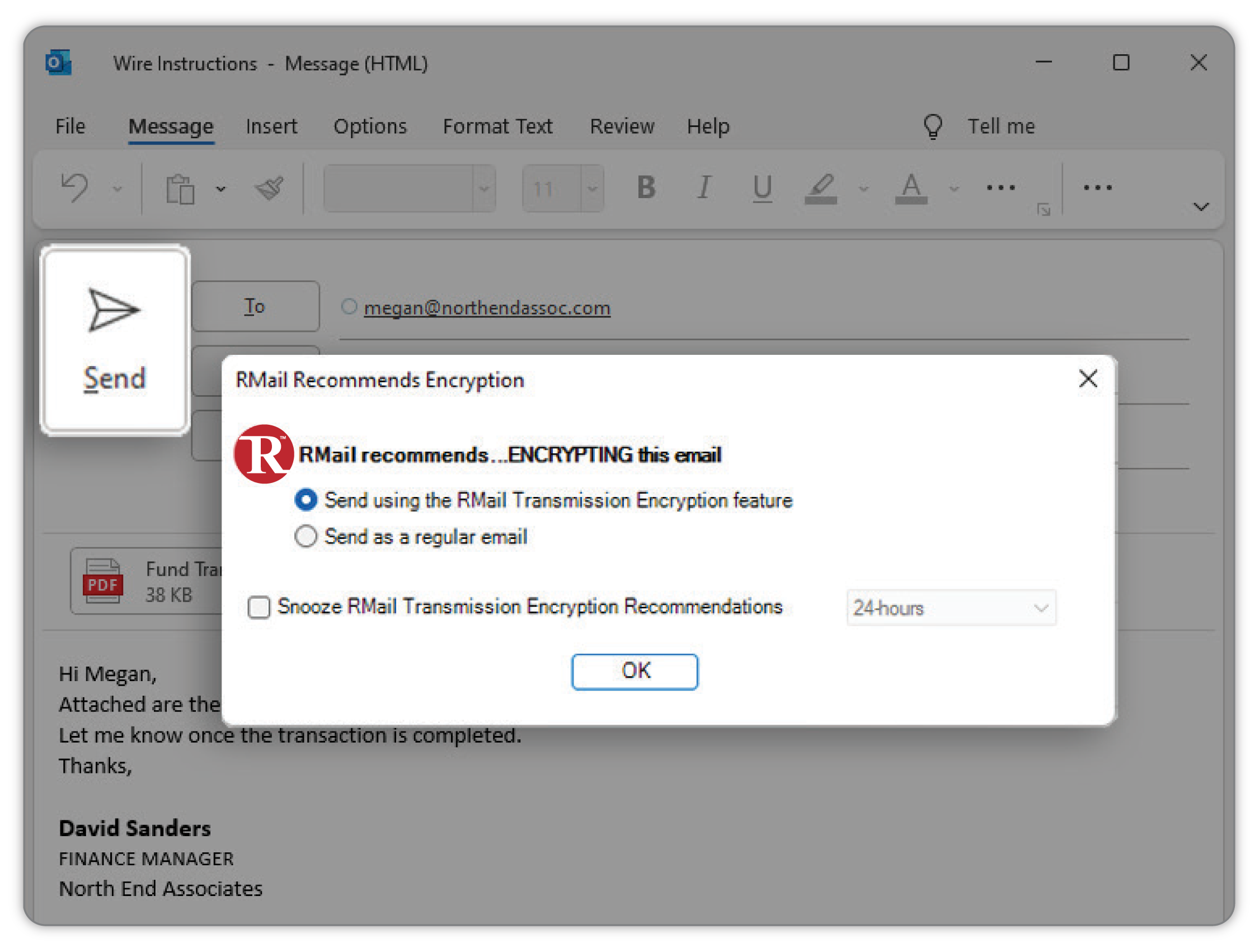 Encrypted emails from RMail