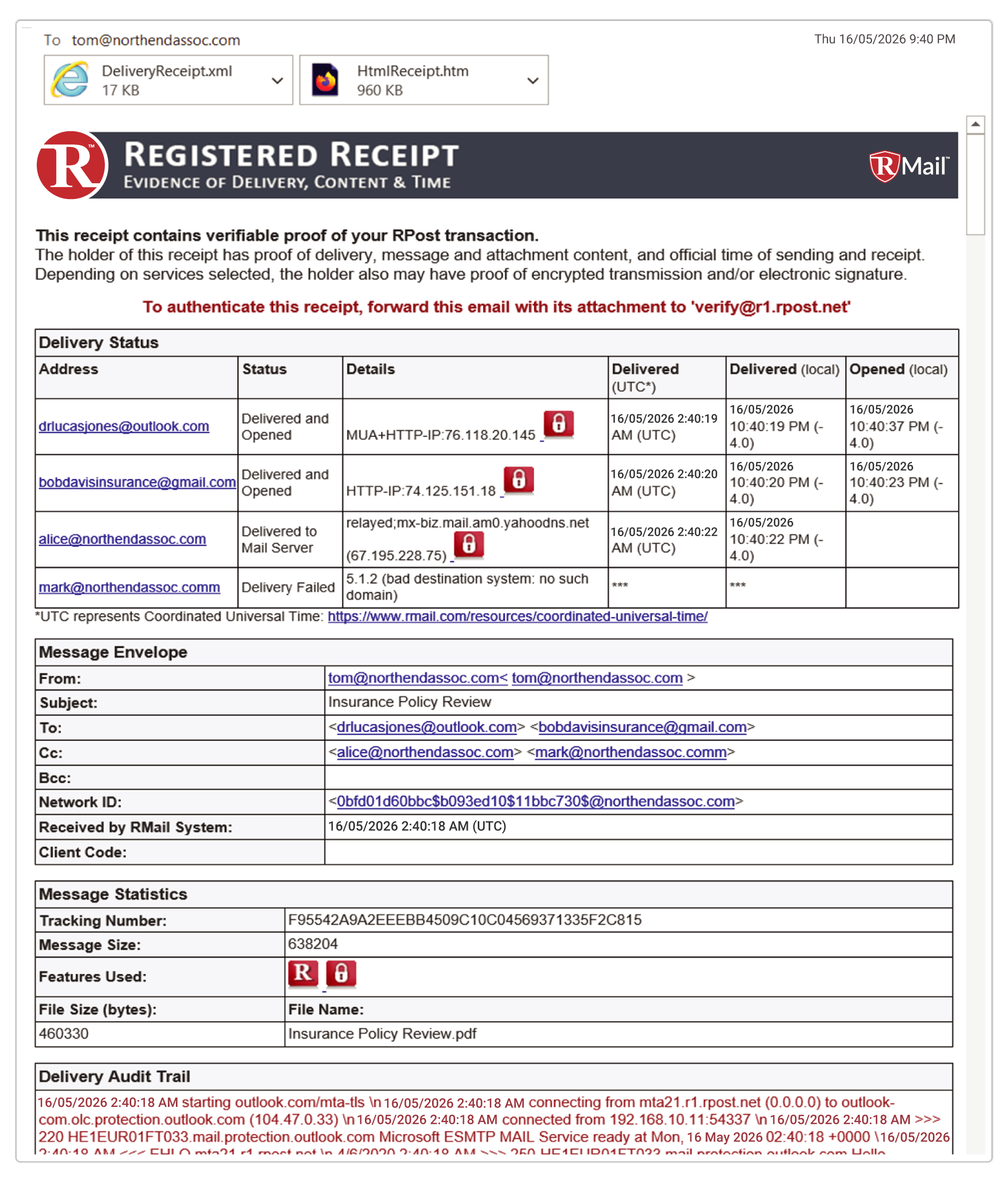 Registered Receipt
