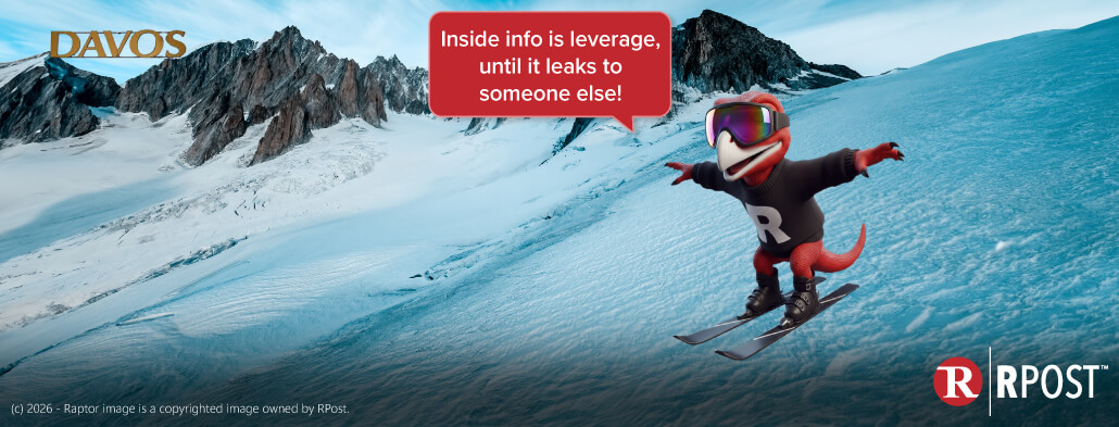 Davos 2026 discussing how RAPTOR AI stops strategic leaks before real damage occurs